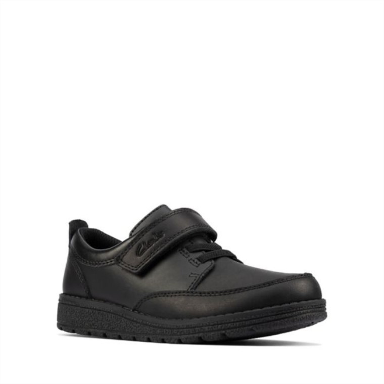 Mendip Tor Niño Cuero Negro Clarks Cuero Negro