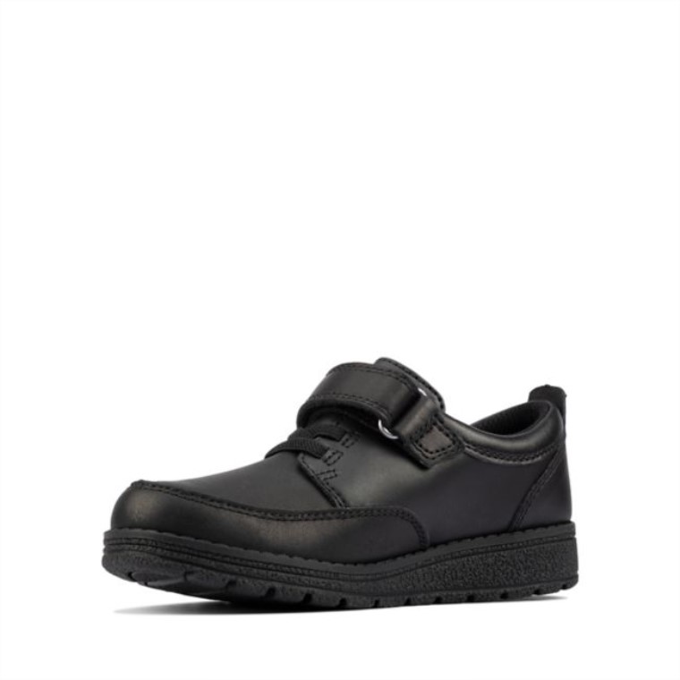 Mendip Tor Niño Cuero Negro Clarks Cuero Negro