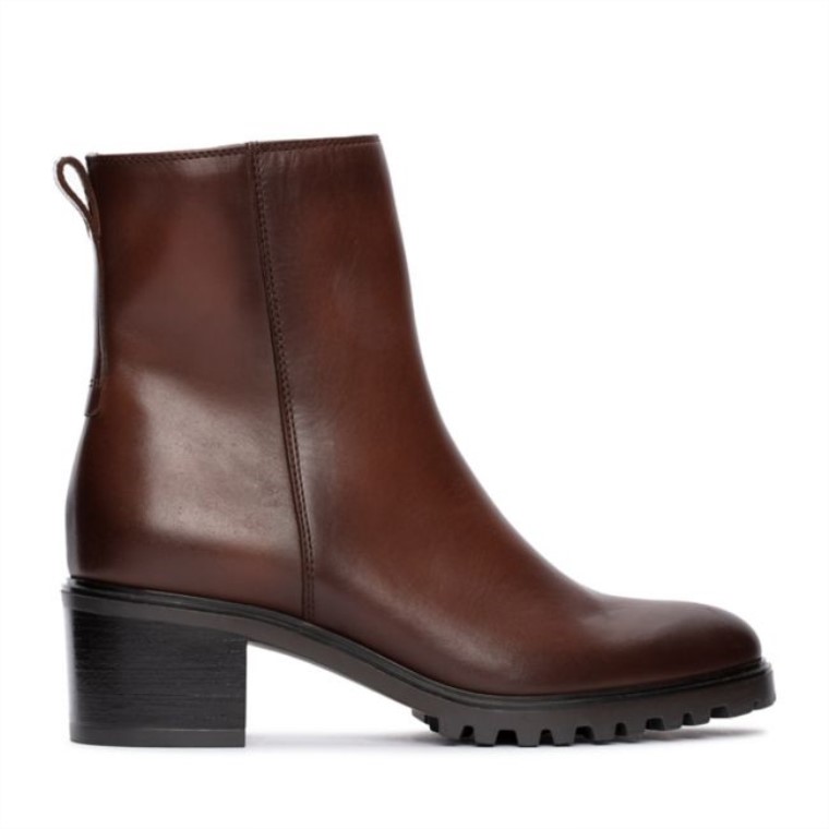 Cremallera Meraleigh Cuero Marrón Oscuro Clarks Cuero Marrón Oscuro