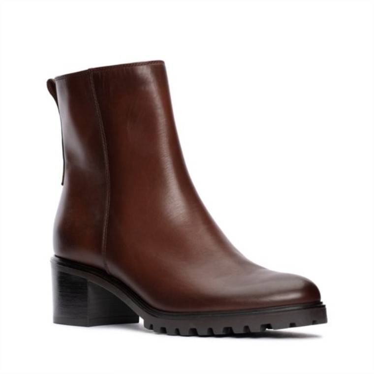 Cremallera Meraleigh Cuero Marrón Oscuro Clarks Cuero Marrón Oscuro