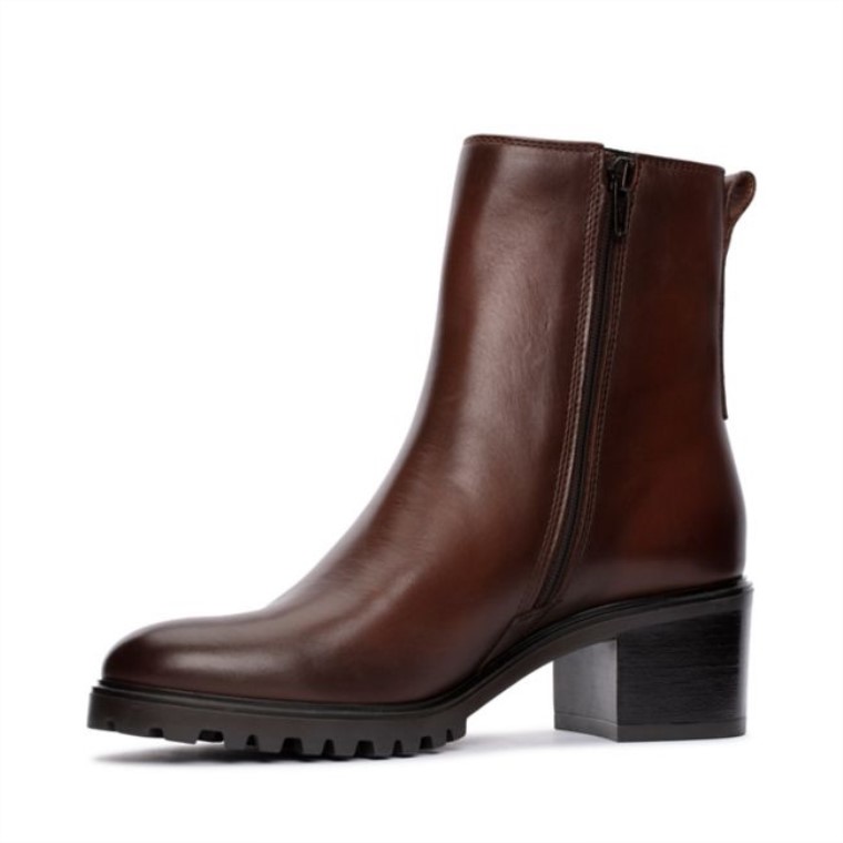 Cremallera Meraleigh Cuero Marrón Oscuro Clarks Cuero Marrón Oscuro