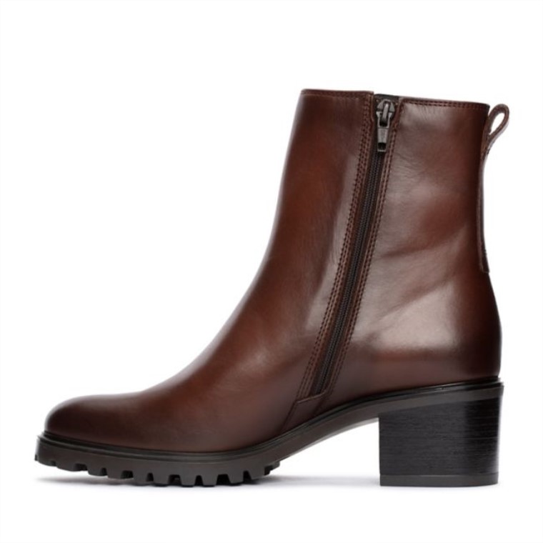 Cremallera Meraleigh Cuero Marrón Oscuro Clarks Cuero Marrón Oscuro