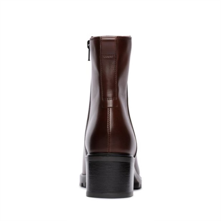 Cremallera Meraleigh Cuero Marrón Oscuro Clarks Cuero Marrón Oscuro
