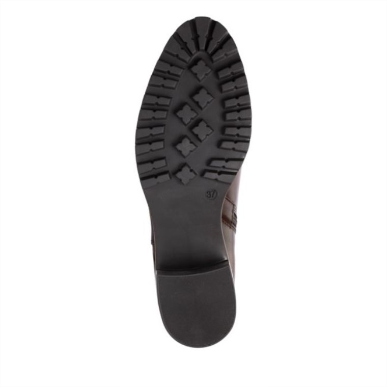 Cremallera Meraleigh Cuero Marrón Oscuro Clarks Cuero Marrón Oscuro
