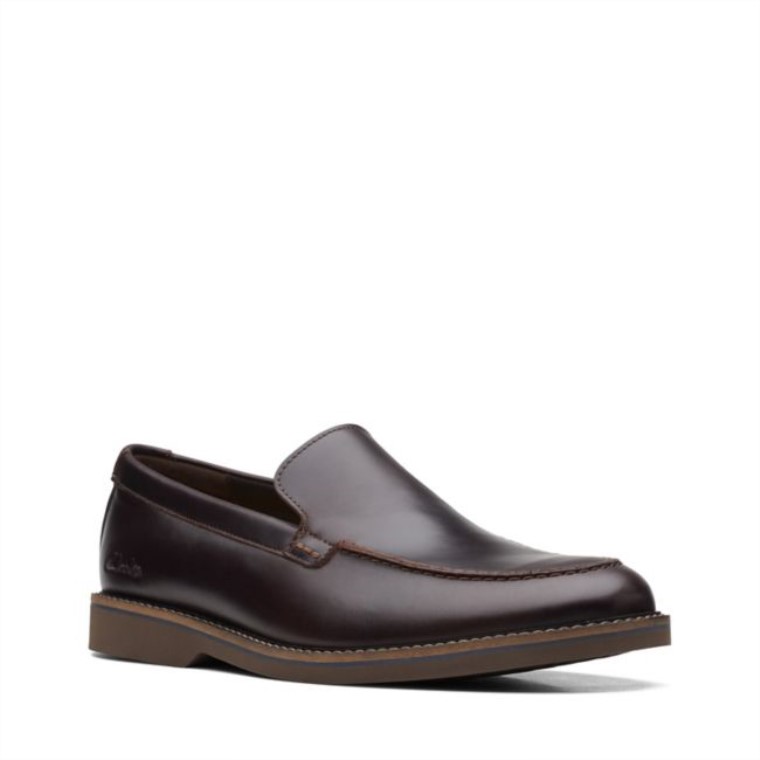 Cuero Marrón Medio Clarks Atticus Lt Edge Cuero Marrón Medio