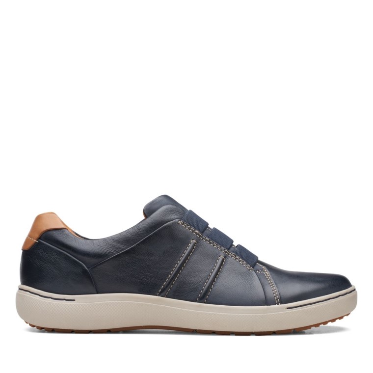 Nalle Facilidad Cuero Azul Marino Cuero Azul Marino Clarks