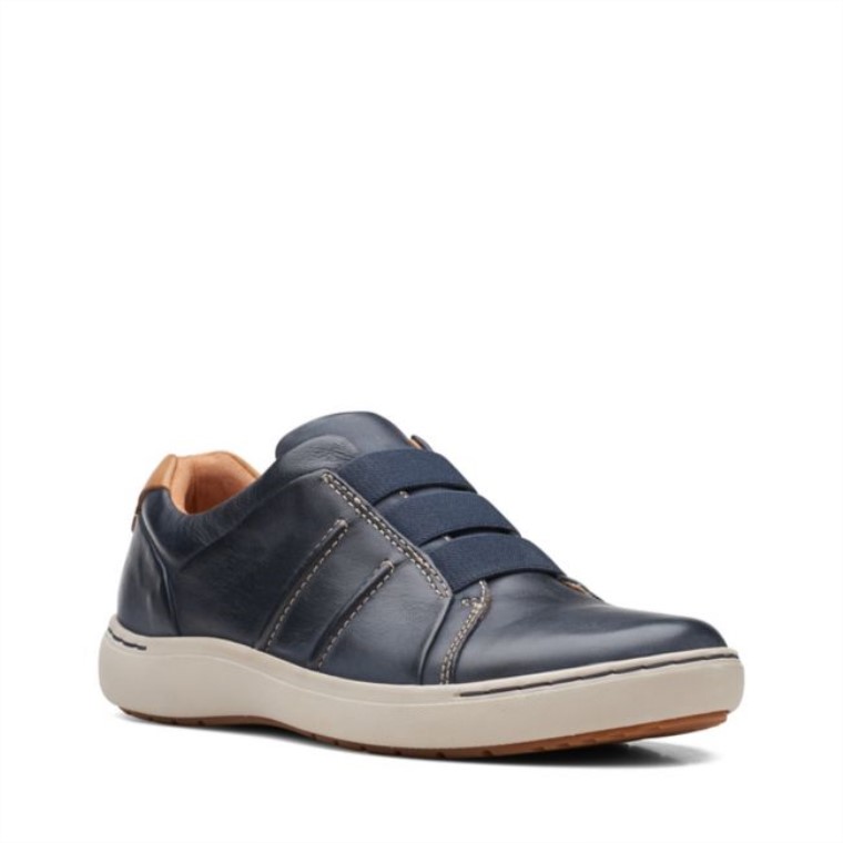 Nalle Facilidad Cuero Azul Marino Cuero Azul Marino Clarks