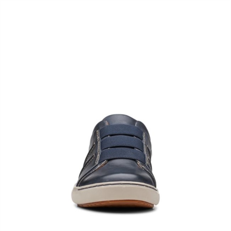 Nalle Facilidad Cuero Azul Marino Cuero Azul Marino Clarks