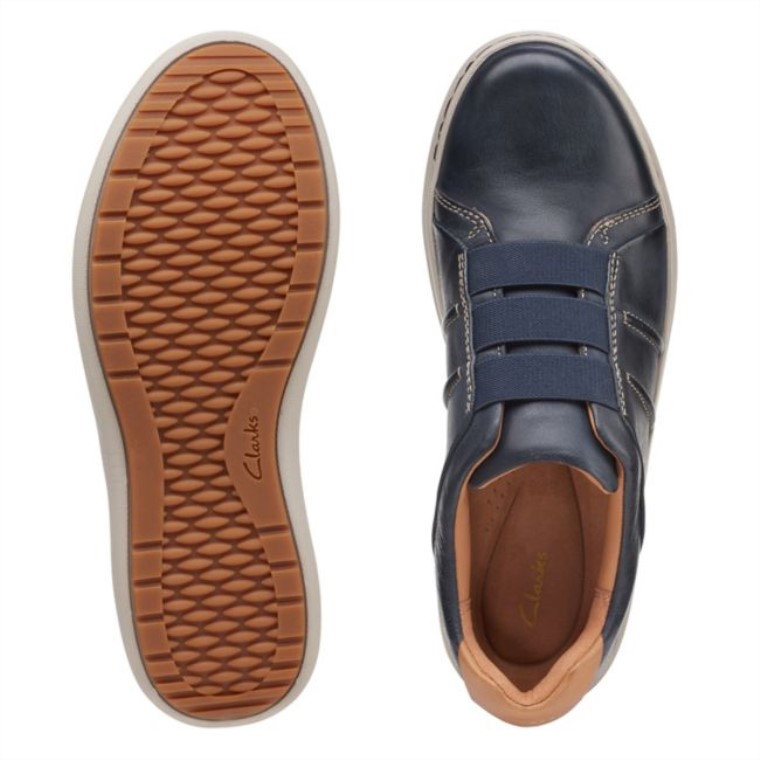 Nalle Facilidad Cuero Azul Marino Cuero Azul Marino Clarks