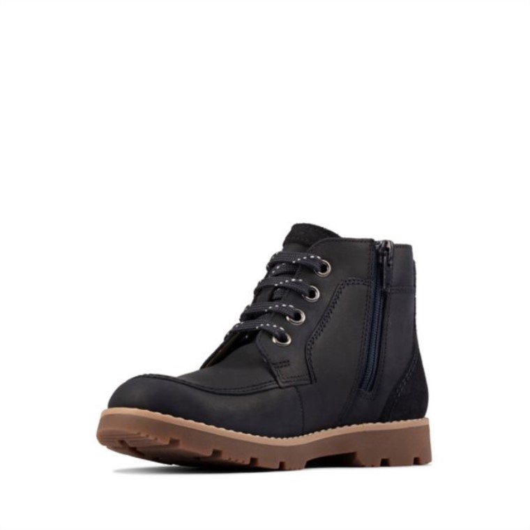 Azul Marino Clarks Heath Encaje Niño Azul Marino