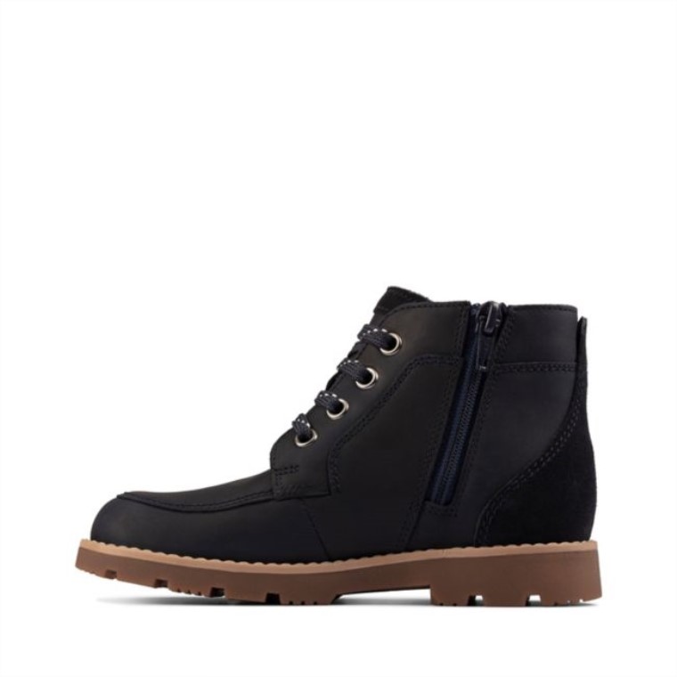 Azul Marino Clarks Heath Encaje Niño Azul Marino