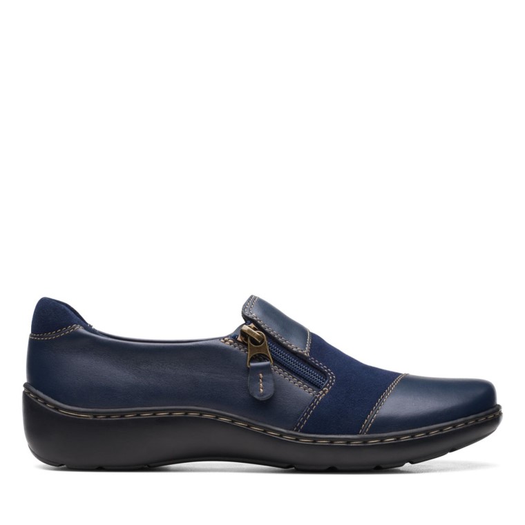 Combinación Azul Marino Clarks Cora Puerto Combinación Azul Marino