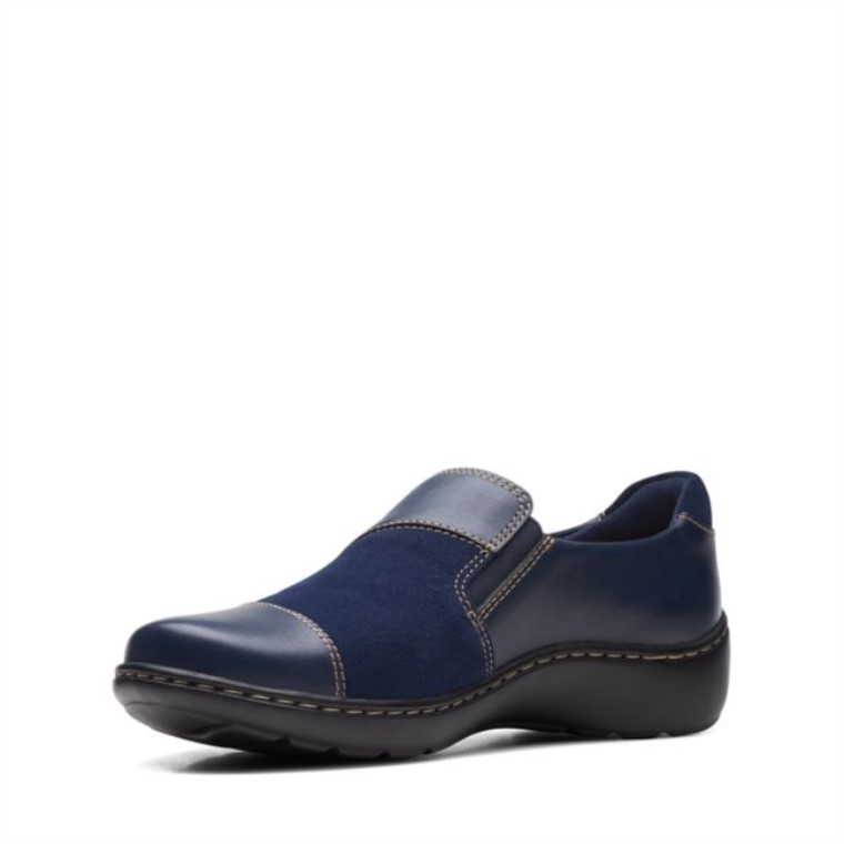 Combinación Azul Marino Clarks Cora Puerto Combinación Azul Marino