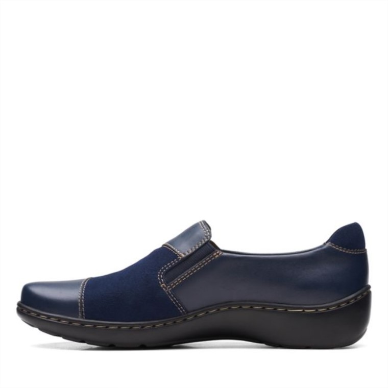Combinación Azul Marino Clarks Cora Puerto Combinación Azul Marino