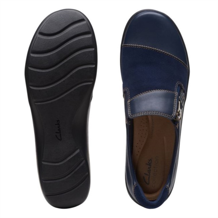 Combinación Azul Marino Clarks Cora Puerto Combinación Azul Marino