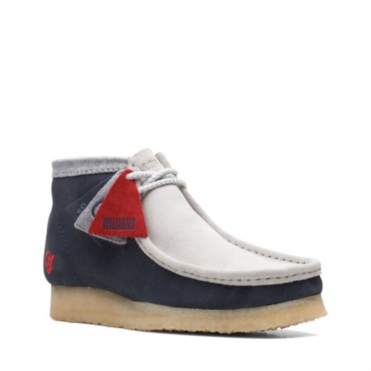Azul Marino/gris Clarks Wallabee Boot Vcy Azul Marino/gris
