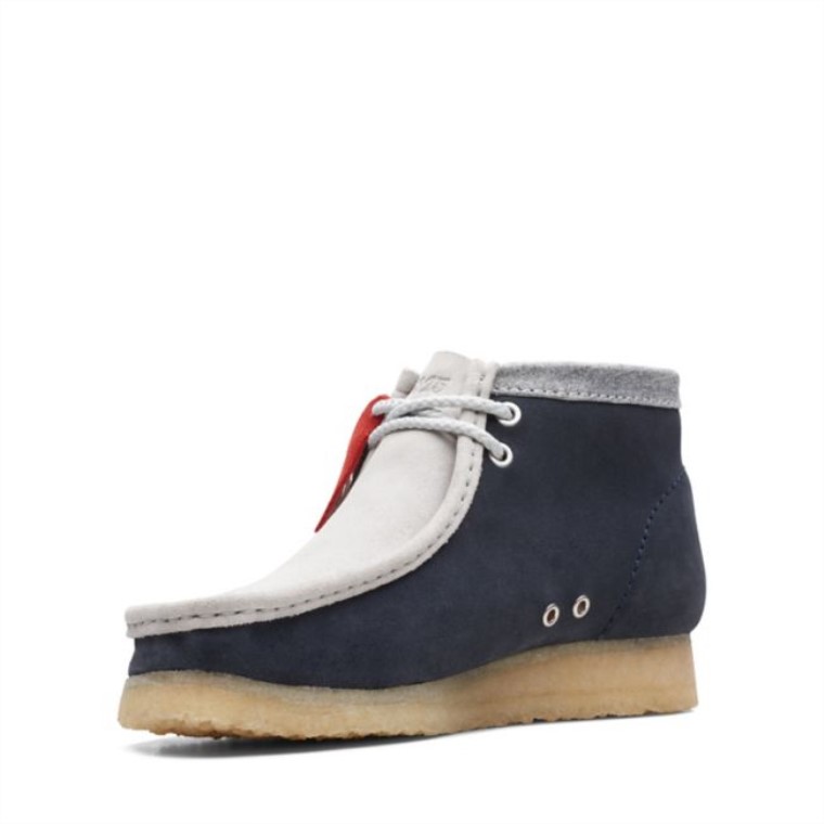Azul Marino/gris Clarks Wallabee Boot Vcy Azul Marino/gris