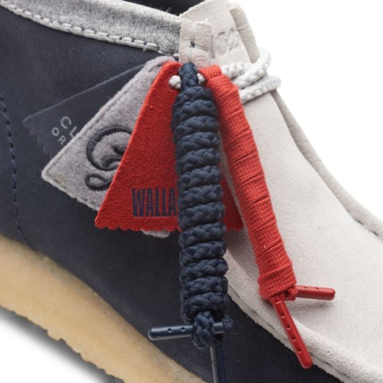 Azul Marino/gris Clarks Wallabee Boot Vcy Azul Marino/gris