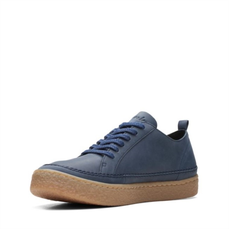 Cuero Azul Marino Encaje Clarks Barleigh Cuero Azul Marino