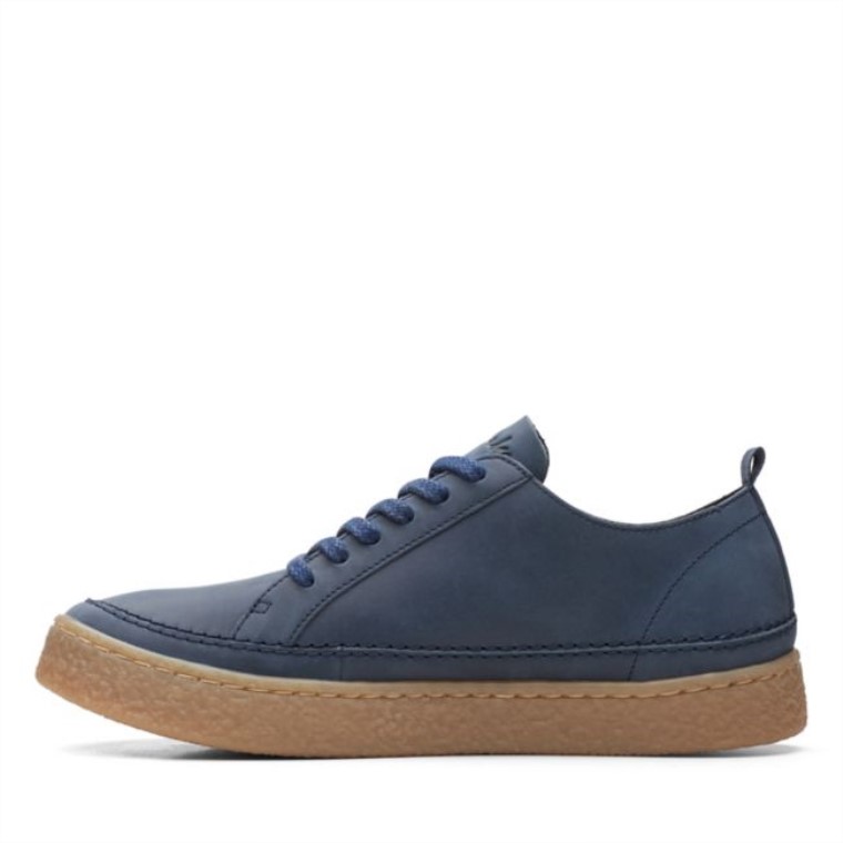 Cuero Azul Marino Encaje Clarks Barleigh Cuero Azul Marino