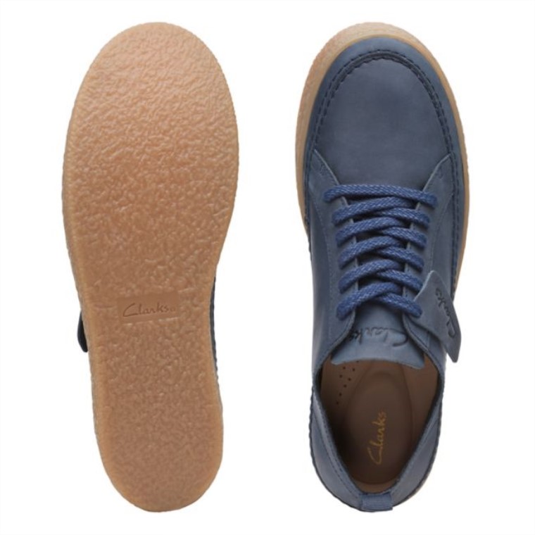 Cuero Azul Marino Encaje Clarks Barleigh Cuero Azul Marino