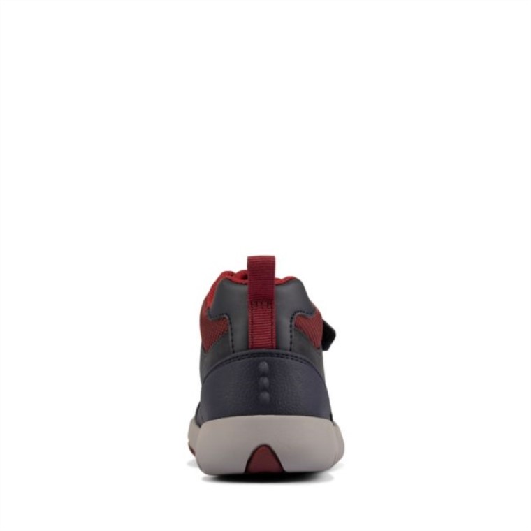 Cuero Azul Marino Clarks Rex Park Niño Cuero Azul Marino