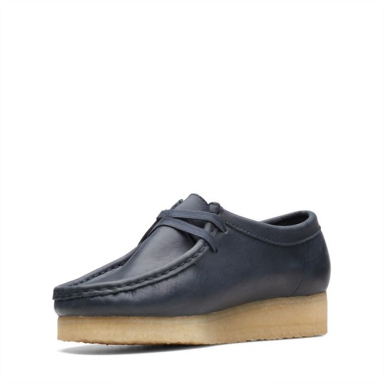 Azul Marino Cuero Clarks Wallabee Azul Marino Cuero