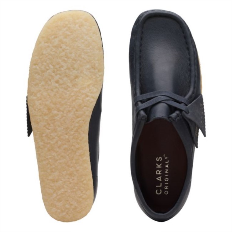 Azul Marino Cuero Clarks Wallabee Azul Marino Cuero