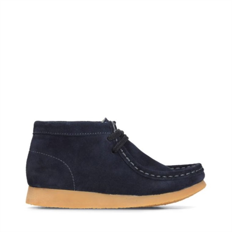 Botas Wallabee Ante Clarks Azul Marino
