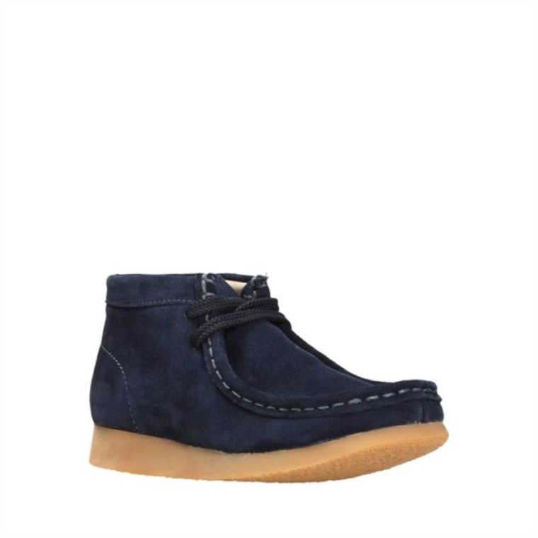 Botas Wallabee Ante Clarks Azul Marino