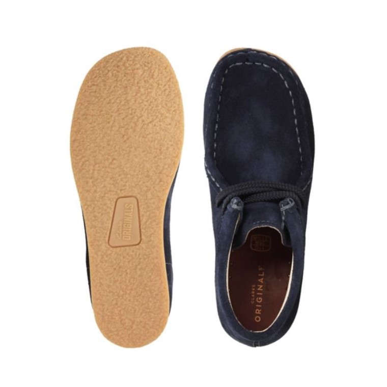 Botas Wallabee Ante Clarks Azul Marino