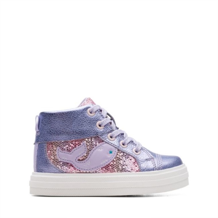 Nova City Niño Piel Lila Clarks Piel Lila
