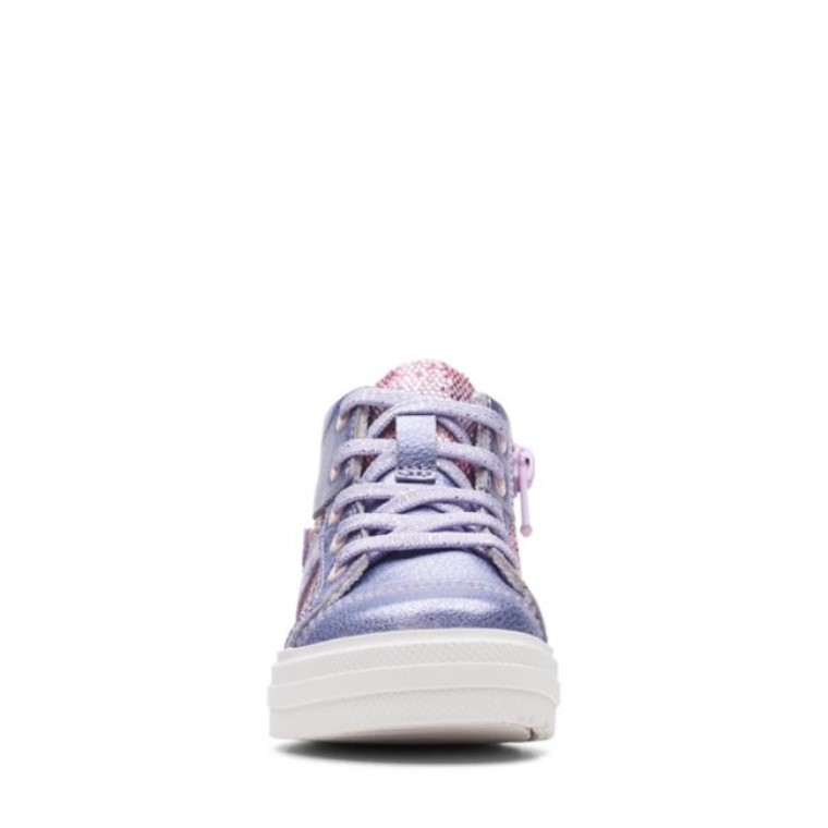 Nova City Niño Piel Lila Clarks Piel Lila