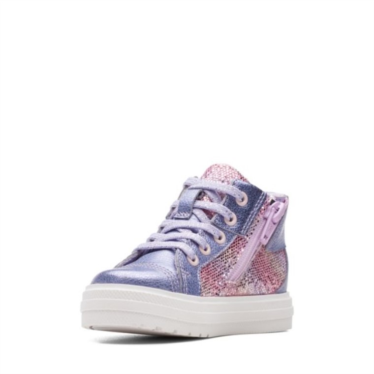Nova City Niño Piel Lila Clarks Piel Lila