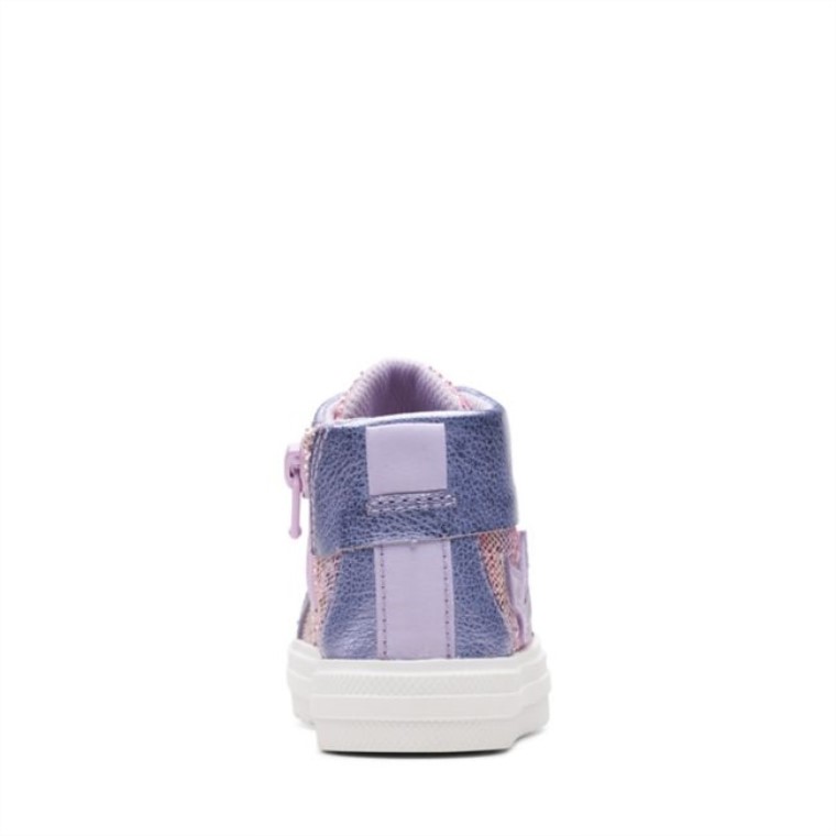 Nova City Niño Piel Lila Clarks Piel Lila