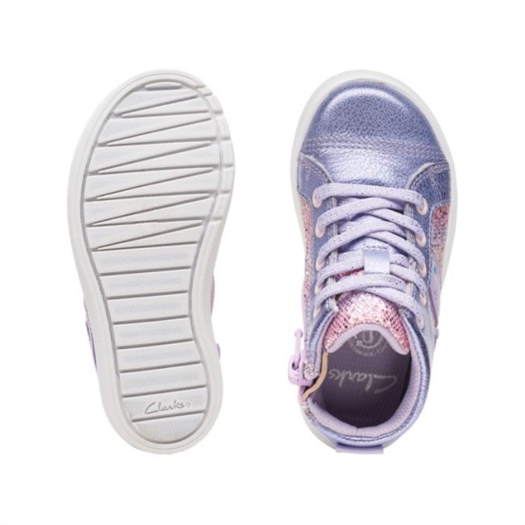 Nova City Niño Piel Lila Clarks Piel Lila