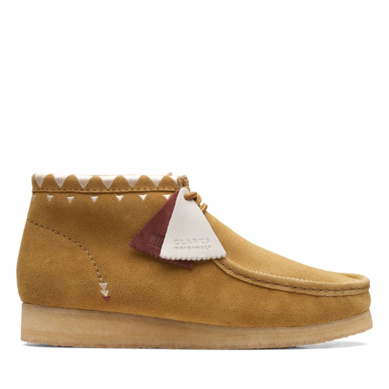 Musgo De Roble Revestido Botas Clarks Wallabee Musgo De Roble Revestido