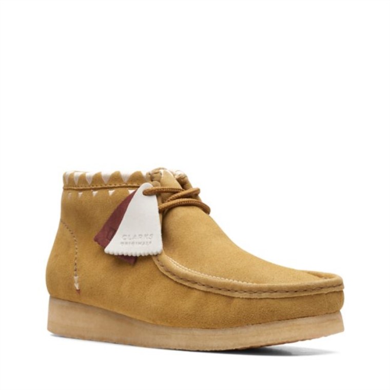 Musgo De Roble Revestido Botas Clarks Wallabee Musgo De Roble Revestido