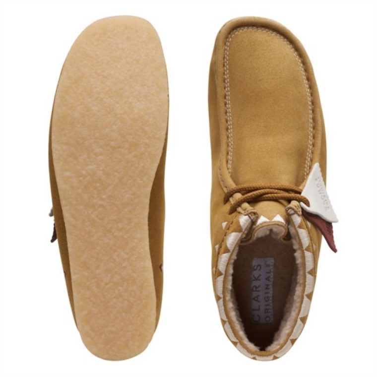 Musgo De Roble Revestido Botas Clarks Wallabee Musgo De Roble Revestido