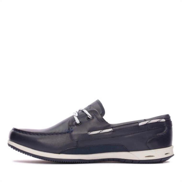 Orson Harbour Cuero Azul Marino Clarks Cuero Azul Marino