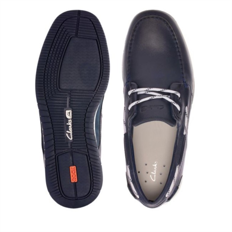 Orson Harbour Cuero Azul Marino Clarks Cuero Azul Marino