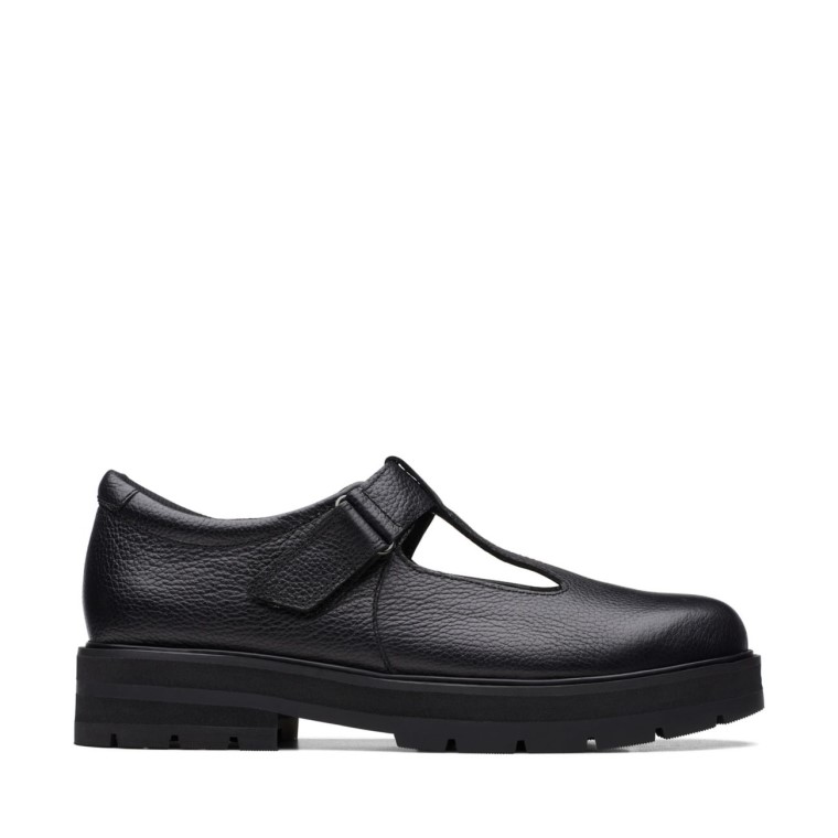 Prague Brill Juvenil Cuero Negro Clarks Cuero Negro