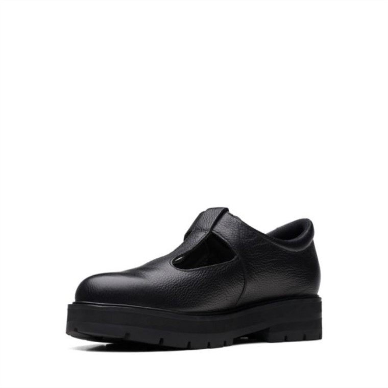 Prague Brill Juvenil Cuero Negro Clarks Cuero Negro