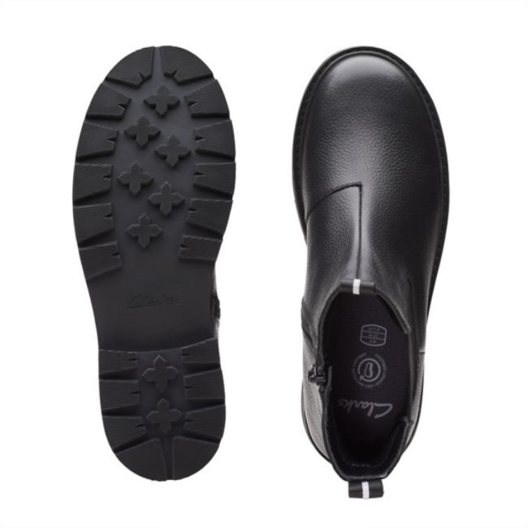 Mar De Praga Juvenil Cuero Negro Cuero Negro Clarks