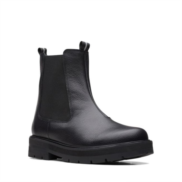Mar De Praga Juvenil Cuero Negro Cuero Negro Clarks