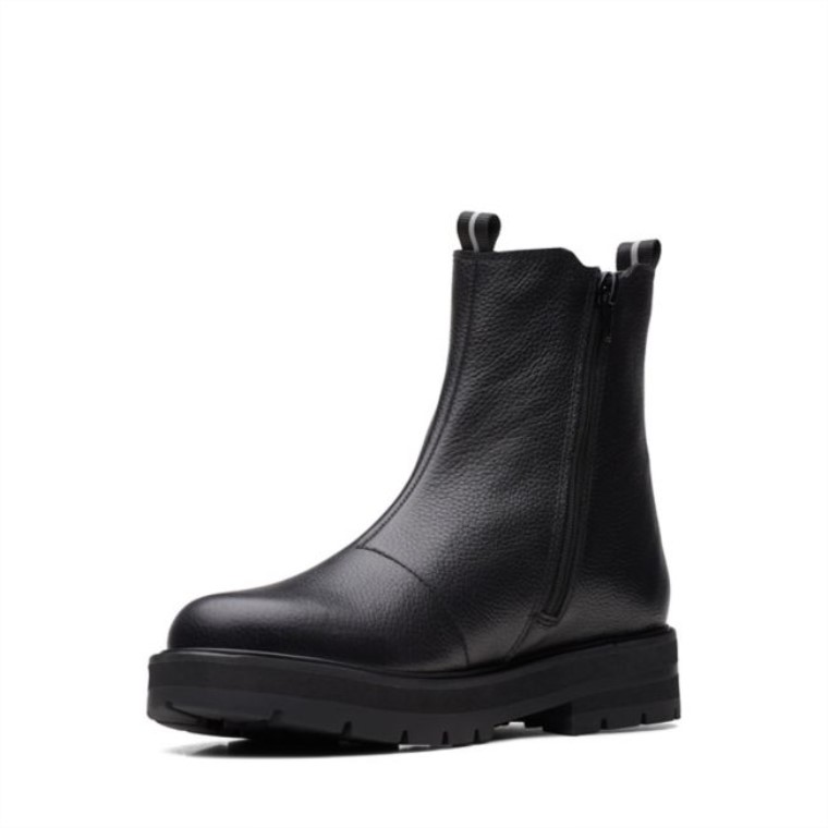Mar De Praga Juvenil Cuero Negro Cuero Negro Clarks