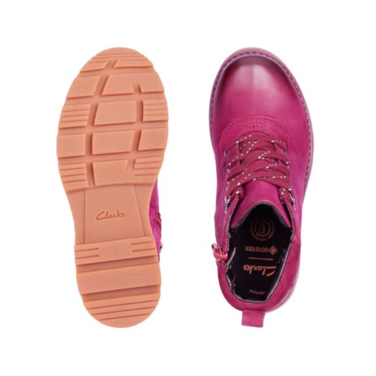 Cuero Morado Clarks Heath Go Gore-tex Niño Cuero Morado