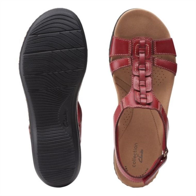 Cuero Rojo Clarks Laurieann Kay Cuero Rojo