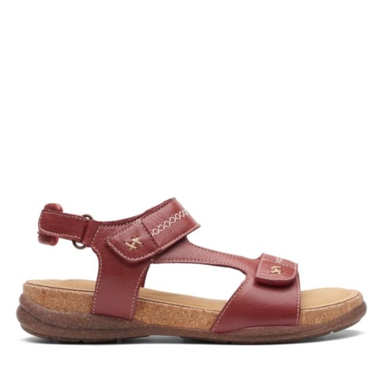 Cuero Rojo Clarks Roseville Mae Cuero Rojo
