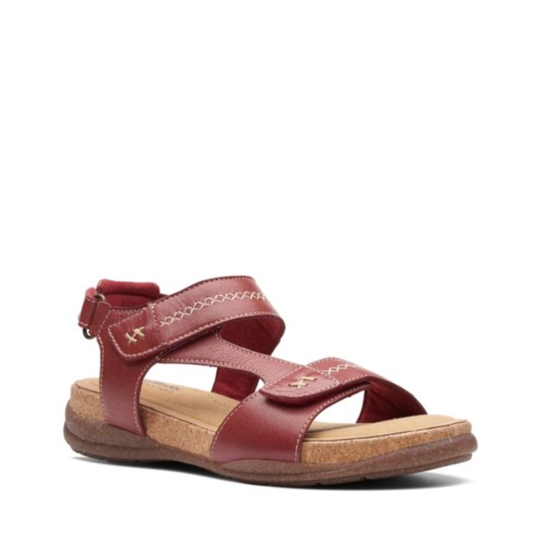 Cuero Rojo Clarks Roseville Mae Cuero Rojo